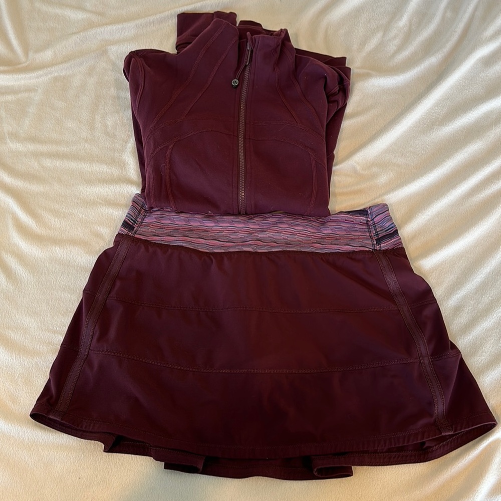 Lululemon tennis skirt and matching jacket